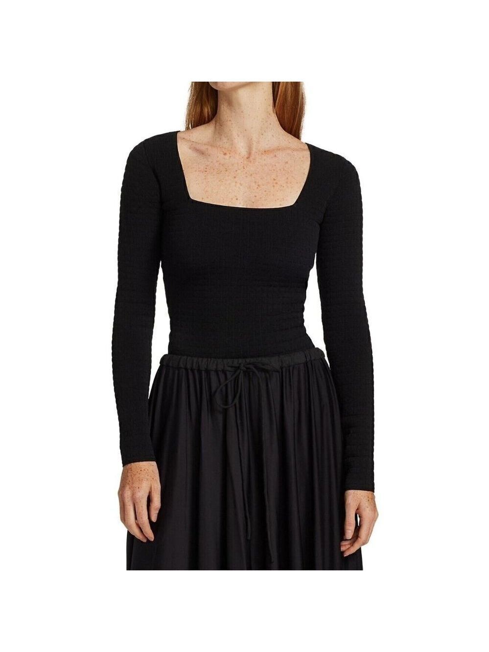 PROENZA Schouler Women Square Neck Quilted Sweater Sz XL White Label